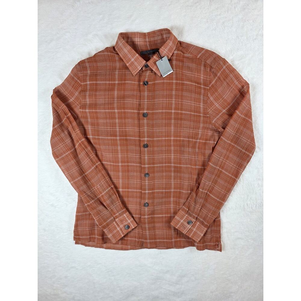 NWT JOHN VARVATOS MENS SLIM FIT 100% COTTON BUTTON DOWN LONG SLEEVE SHIRT SIZE M